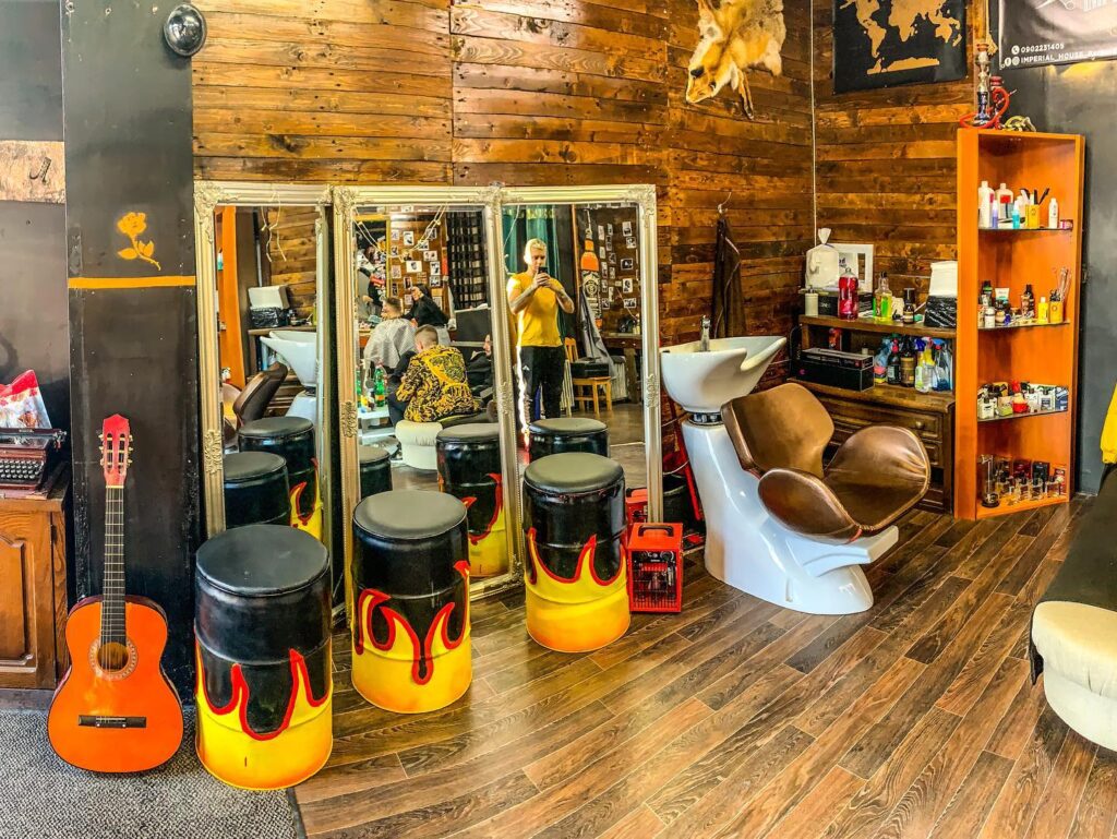 barber shop.