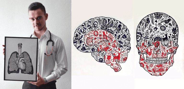 Marek Kajan spája medicínu s umením. Ako pomáha svojimi maľovánkami?