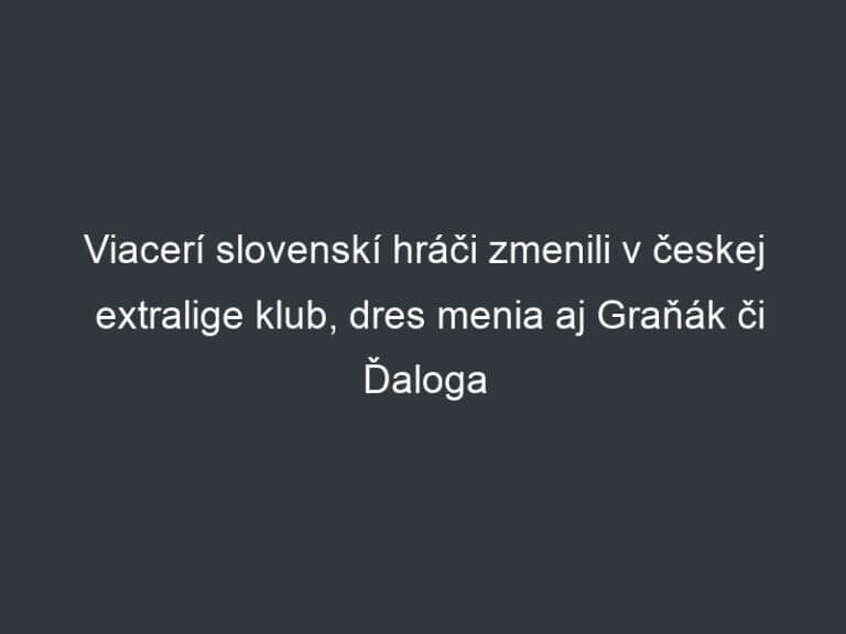 Viacerí slovenskí hráči zmenili v českej extralige klub, dres menia aj Graňák či Ďaloga