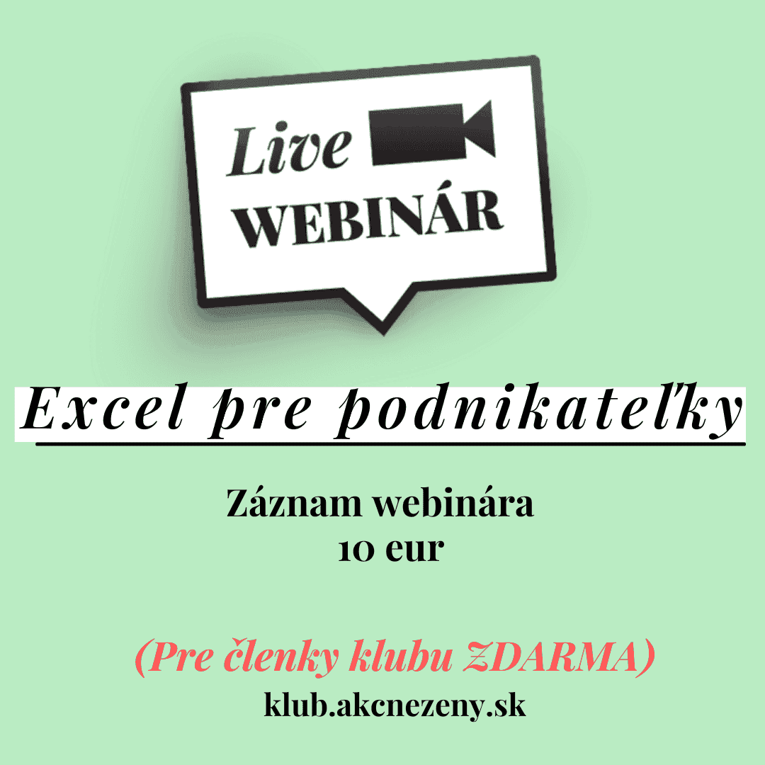 Excel pre podnikateľky záznam