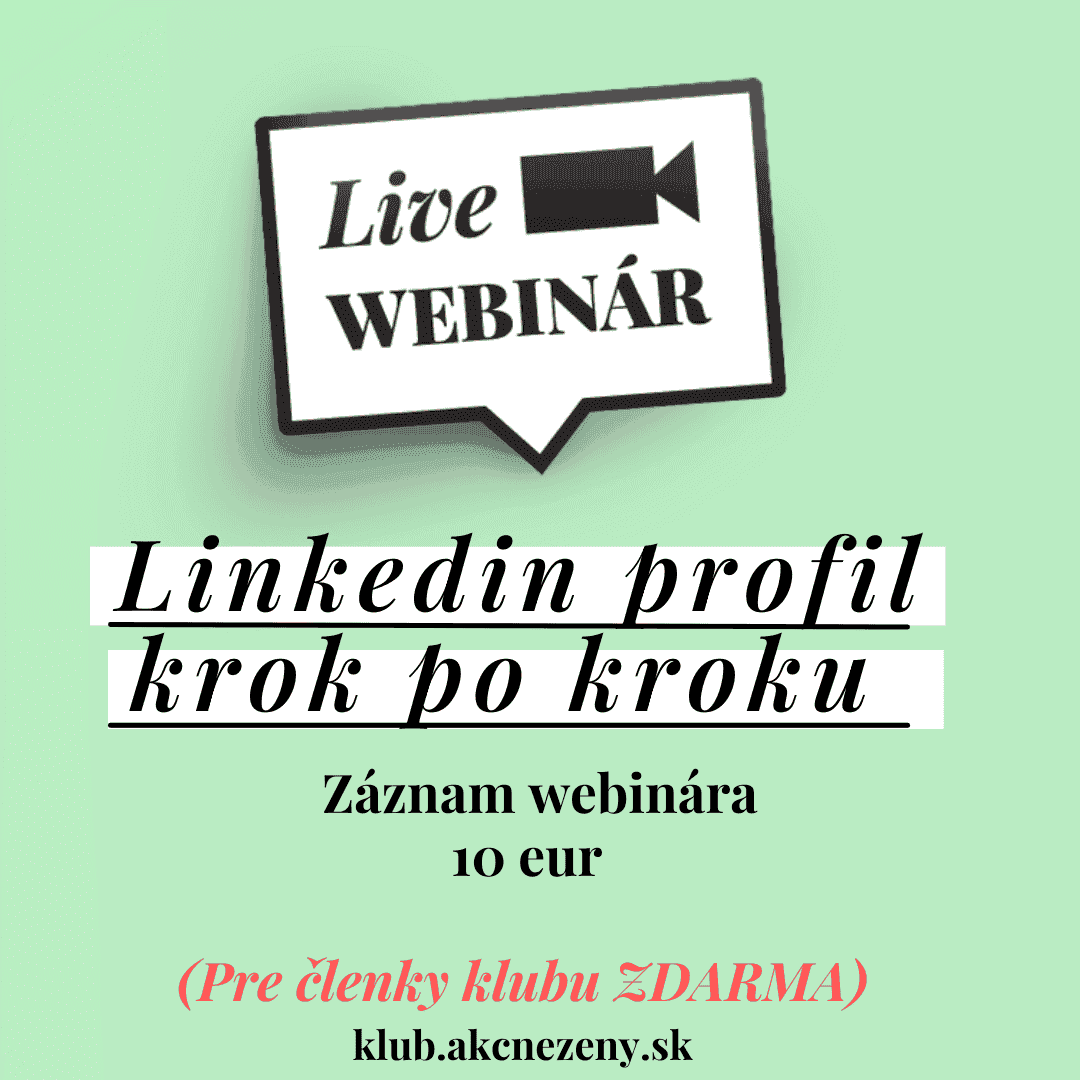 Linkedin profil krok po kroku - záznam