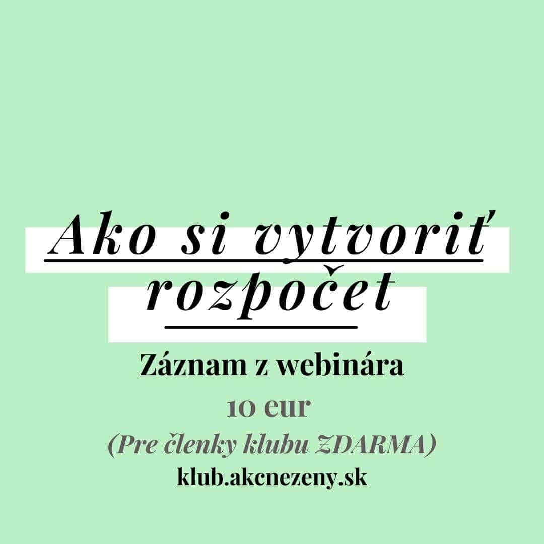 Ako si vytvoriť rozpočet?