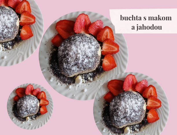 Buchta s makom a jahodami