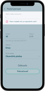 365.ban. Overenie príjemcu - chyba. Nemožnosť overenia