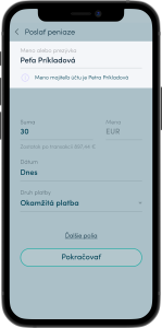 365.bank. Overenie príjemcu - čiastočná zhoda