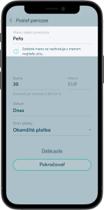 365.bank. Overenie príjemcu - žiadna zhoda