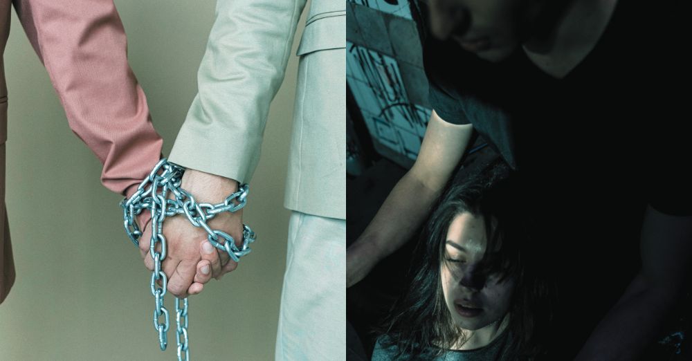 Autor fotky: Anna Shvets: https://www.pexels.com/sk-sk/photo/vztah-retaz-drzanie-za-ruky-konceptualny-4611751/Autor fotky: MART PRODUCTION: https://www.pexels.com/sk-sk/photo/ludia-tmavy-vztah-zavislost-7231224/